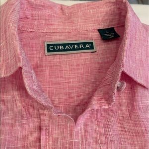 Women’s Pink Linen Cuban Guayabera Dress NWT
